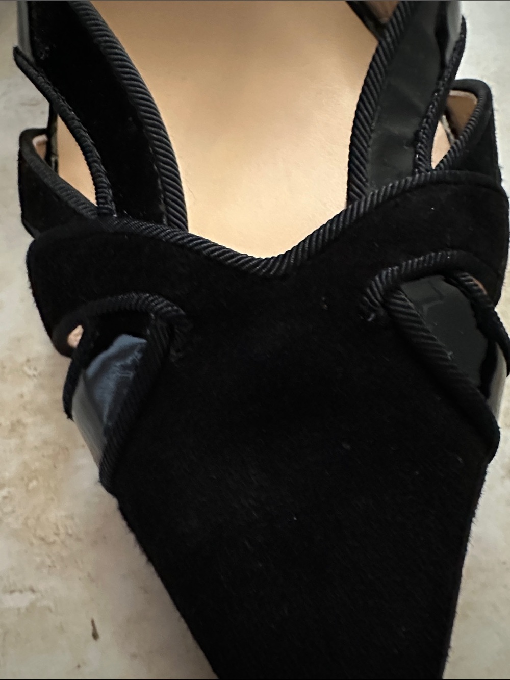 Cole Haan Black Pointed-Toe Slingback Heels - Picture 4 of 5